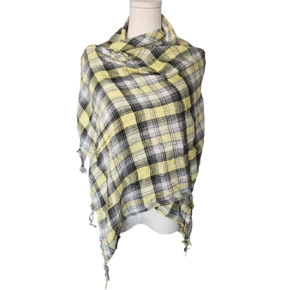Vintage Le Chateau Yellow Plaid Scarf